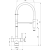 Baterie de bucatarie flex 3in1 Zerix 453 Graphite refl.black
